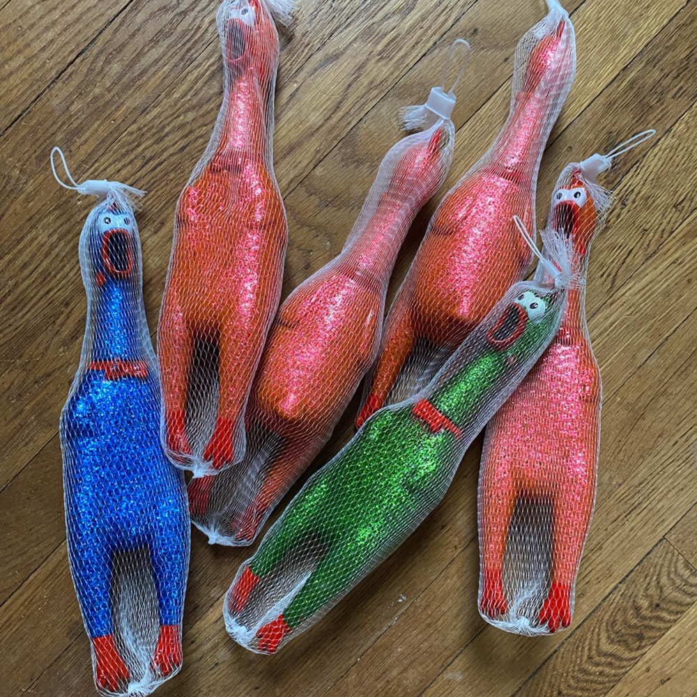 Red Glitter Rubber Chicken NWT - Picture 5 of 5